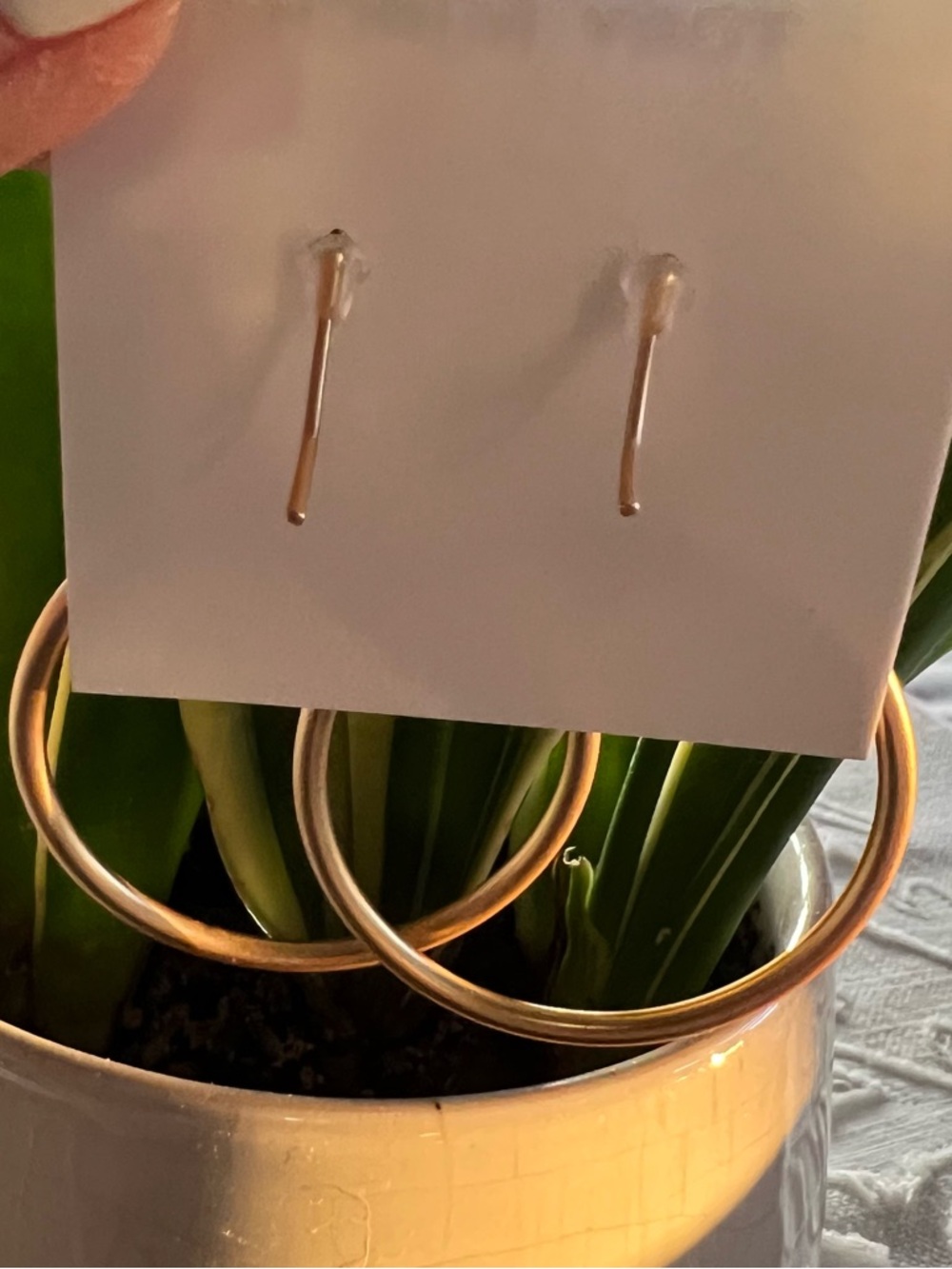 Tory Burch Hoop Gold Earrings - Picture 4 of 4